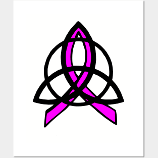 Pink Ribbon Celtic Trinity Knot Posters and Art